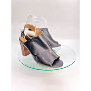 14th & Union Nordstrom Asher Heel Black Faux Leather Slingback